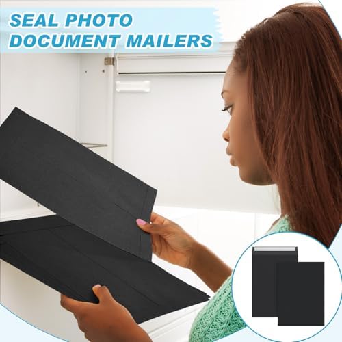 100 Pcs 9'' x 12'' Catalog Envelopes Self Adhesive Manila, Black - Image 3