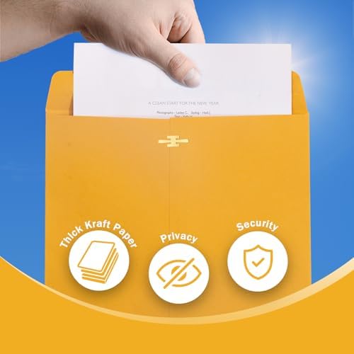 Goefun Clasp Envelopes 9 x 12, Yellow Manilla, 20 Pack - Image 4