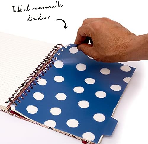 Pukka Pad 5 Subject Spiral Notebook 3-Pack - 200 Pages, 100 Sheets of 80GSM Paper with Repositionable Dividers & Perforated Edges for School & Office Planning & Organization - B5-7 X 10, Bloom - Image 4
