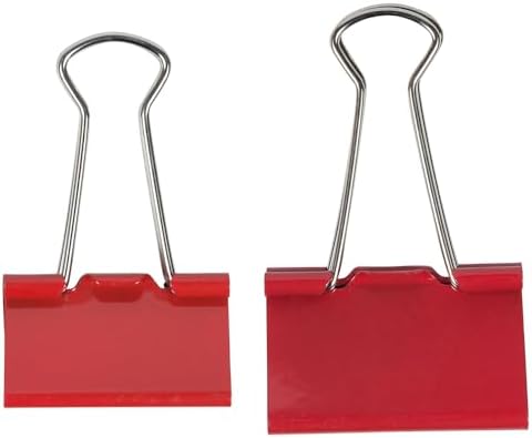 JAM PAPER Colorful Binder Clips Assortment - Medium & Large Size - Red Binderclips - 27 Clips/Pack - Image 3