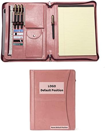 Personalized Vegan Leather Portfolio with Front Pocket for Legal Pad by Geslun