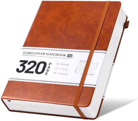 CAGIE Journal Notebook for Women Men Leather Journaling Diary Daily, Brown by CAGIE