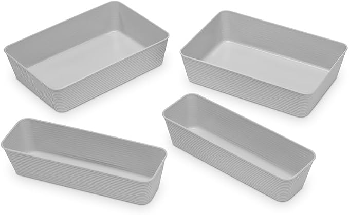 Whitmor Interlocking Desk Drawer Organizer Separators for Kitchen, Bathroom, Makeup, Office，12 Pcs/Set, Total 4 Sets，48 Pcs - Image 2