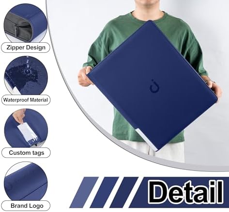 Premium Card Binder 16 Pocket - Fits 1600 Cards，4X4 Ringless Card Album with Sleeves for Trading Cards & Sports Cards（Model C，Classic Navy Blue） - Image 6