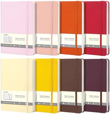 Comix 8 Pack Lined Journal Notebooks for Work, 240 Pages, 5.5"x8.3" by Comix