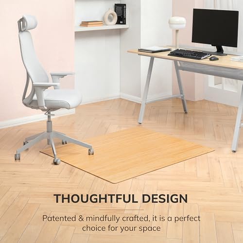 Anji Mountain 48" x 42" Bamboo Office Chair Mat for Carpet & Hardwood Floor - Image 4