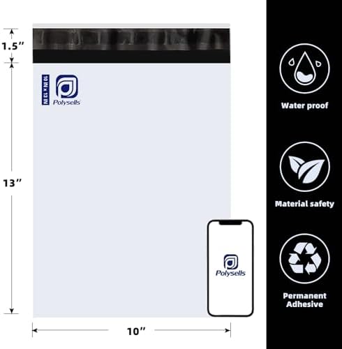 POLYSELLS 3000 pcs 10x13 Inches White Poly Mailers Shipping Envelopes, Strong Adhesive Sealing, Waterproof, and Tear-resistant Postal Mailing Bags for Clothing, Books, and Accessories - Image 2