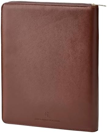 Gallaway Leather Genuine Leather Zippered Portfolio Organizer, Brown - Image 5