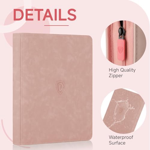 Card Binder with 1024 Cards,16 Pocket Trading Card Binder Includes 32 Page Storage Sleeves,Collection Card Album,Card Holder to Organize and Protect Cards,Pink - Image 2