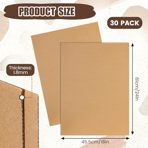 Feifeiya 30 Pack Corrugated Cardboard Sheets 24 x 18 Inch for Shipping - Image 2