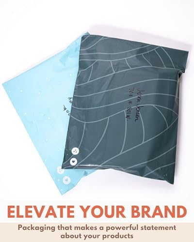Poly Mailers 14.5 x 19 Inch- 100 pack Biodegradable Shipping Bags for Clothes and Large Items - Impack Self-Seal Waterproof Thick Mailing Envelope for Accessories & Clothing - Space Blue Leaf - Image 4