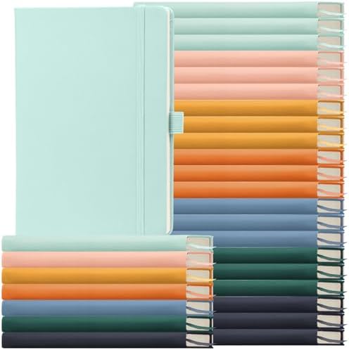 Laumoi 28 Pack A5 PU Leather Lined Notebook Journal, Fresh Color,Simple by Unknown