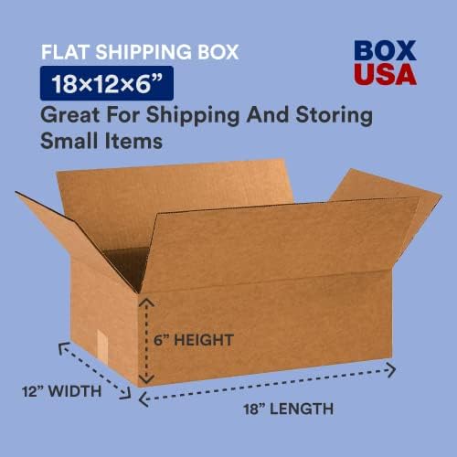 BOX USA Shipping Boxes Flat 18"L x 12"W x 6"H, 25-Pack | Corrugated Cardboard Box for Packing, Moving and Storage - Image 2