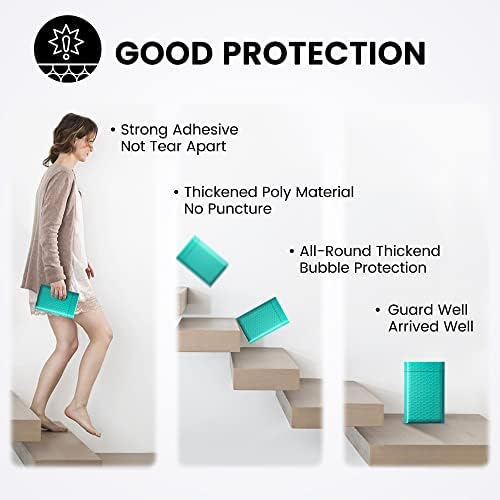 Fuxury Teal Bubble Mailers Bulk 4x8" 4000 Pack, Waterproof Padded Envelopes - Image 5