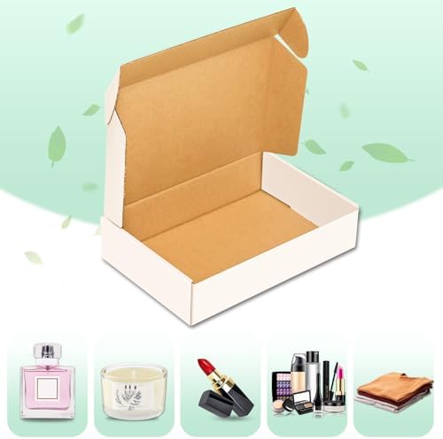 50 pack Small Shipping Box,13x11x2'',Corrugated Mailer, White - Image 6
