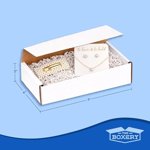 The Boxery Corrugated Mailers White Tuck Shipping Boxes (7x4x3) - Image 3