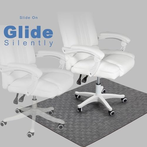 Chair Mat for Hardwood & Tile Floor, 47" x 52" Heavy Duty Office Chair Mat for Rolling Chairs, Anti Slip, Non-Curve, Floor Protector for Home Office, Charcoal Grid - Image 6