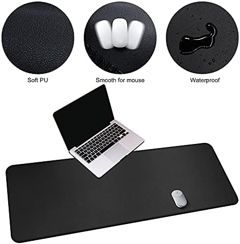 CENNBIE Leather Desk Mat,55" x 19.6" Extra Large Desk Pad Protector (Black) - Image 4