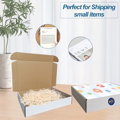 ROTCH 50 Pack 11.125x8.625x2'' Small Shipping Boxes, White Corrugated Cardboard Mailers for Small Business (M1182-E-W) - Image 5