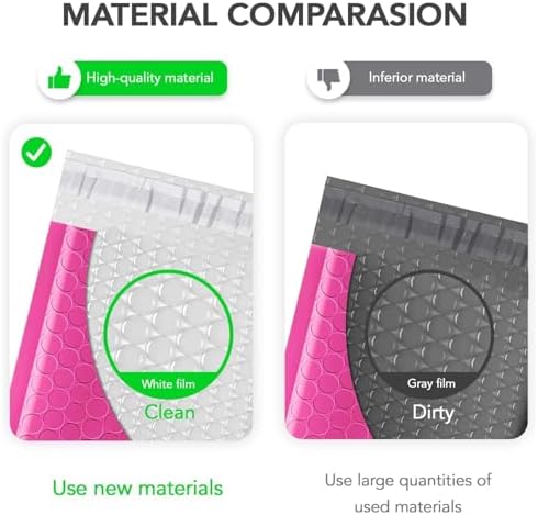 Fuxury Bubble Mailers 6x10" 100 Pack Pink Thick Padded Envelopes - Image 3