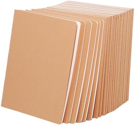 24 Pack A5 Lines Notebook Bulk Kraft Cover College Ruled, Lined Paper Travel Journals Composition Diary Subject Notebooks Planner, 60 Pages, 8.3”x 5.5” by Unknown