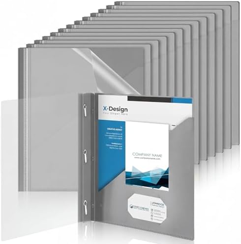 Teling 48 Pcs Report Covers with 3 Prongs for 8.5'' x 11'' Paper(Grey) by Teling