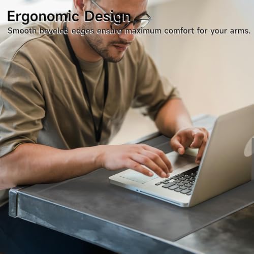 VASUHOME 24" x 18" Grey Tempered Glass Desk Mat with Beveled Edge - Ergonomic Desk Protector, Dry Erase Surface, Ideal Table Top Protector for Home & Office - Image 6