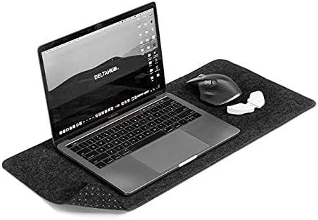 DELTAHUB - Minimalistic Felt Desk Protective Pad, Anti-Fray, Anti-Slip, Easy to Clean, Easy Glide, Long Lasting, Sleek Design, Comfortable, Resistant, Desk Mat, PC, Mac, Laptop - Small (11x25inch) by DELTAHUB