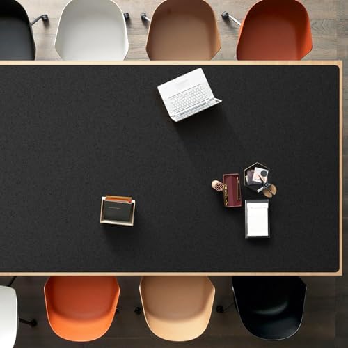 Black Plastic Table Cover Protector, 54" x 54" PVC Desk Pad Mat by FURKIT