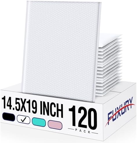 Fuxury Bubble Mailers Bulk 14.5x20" 120 Pack White Large Padded Envelopes by Fuxury