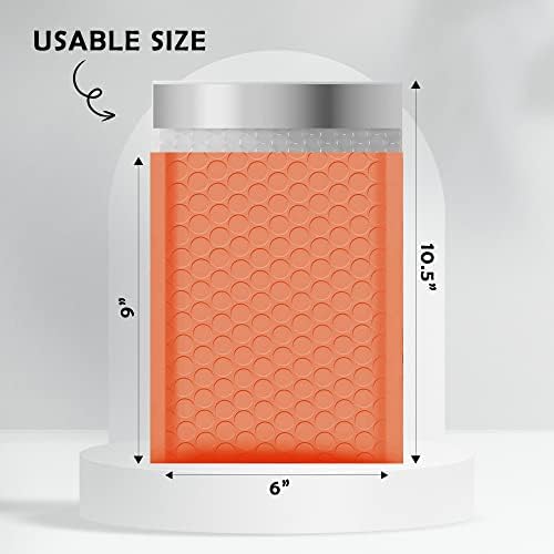 Yens Bulk Orange Poly Bubble Mailers 6x10 250 Pack Usable 6x9 - Image 2