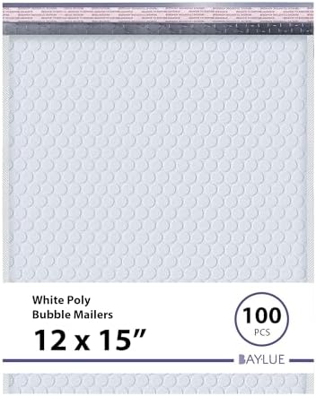 Bubble Mailers 12x15, Self Seal Poly Padded Envelopes, 100 Pack Bulk by BAYLUE