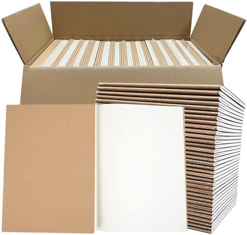 LIONSOUL 90 Pack A5 Blank Kraft Notebooks Bulk, Blank Paper Sketchbooks, Writing Blank Journal Notebook in Bulk, 80 Pages, 8.3x5.5 inch, for Gifts Travelers Office and School Supplies by LIONSOULDISCOUNT
