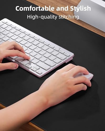 AFIING Large Desk Mat 55" x 24" - PU Leather Desk Pad Protector, Waterproof Non-Slip Extended Mouse Pad for Office Desk, Keyboard, Laptop and Home Workspace (Black) - Image 3