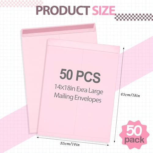 Motipuns 50 Pcs 14'' x 18'' Large Mailing Envelopes 32lb with Gummed Flaps - Image 2
