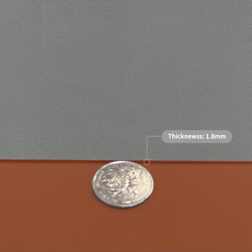 Leather Desk Mat,1.8mm Thick,14x60 Inch Desk Cover,Desk Protector Mat,Dresser Cover Top,Table Cover Rectangle,End Table Cover,Coffee Table Cover Rectangle(Brown+Gray,14x60) - Image 3