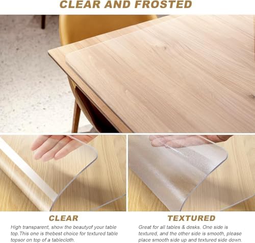 Vicwe Clear Table Cover Protector, 42x72 Inch Single-Sided Frosted Desk Mat - Image 3