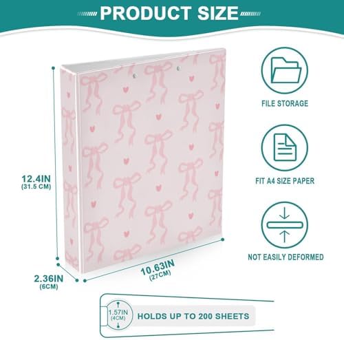 3 Ring Binder 1.5 Inch Clipboards Binders with Interior Pockets Round Ring Binder for Office Supplies and School - Image 4
