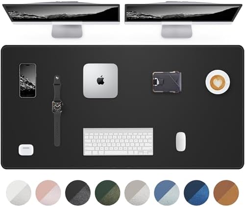 AFIING Extra Large Desk Mat - 63"x 17" Non-Slip Office Desk Pad, Oversized Mouse Pad for Home & Work, Waterproof Desk Protector for Keyboard & Mouse (Black) by AFIING