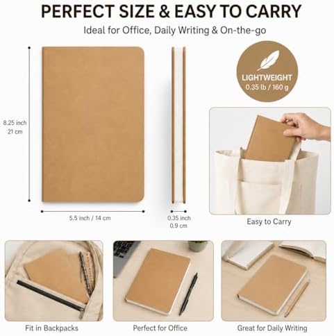 LIONSOUL 30 Pack Kraft Notebooks Bulk 80 Pages A5 Lined Journals Brown Journal Notebooks Sewn Binding Journals in Bulk for Writing Notes Office Supplies - Image 3