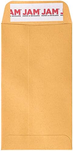 JAM PAPER #5.5 Coin Business Envelopes with Peel and Seal Closure - 3 1/8 x 5 1/2 - Brown Kraft Manila - 50/Pack - Image 2