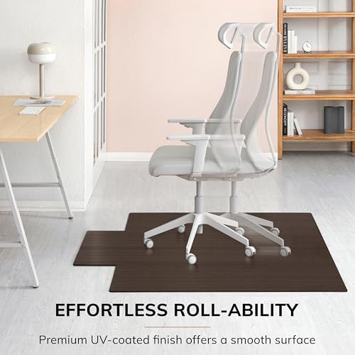 Anji Mountain 57" x 55" Bamboo Office Chair Mat for Carpet & Hardwood Floor - Image 4