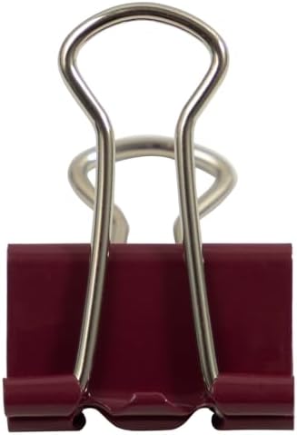 JAM PAPER Colorful Binder Clips - Small - 3/4 Inch (19 mm) - Burgundy Binderclips - 25/Pack - Image 4
