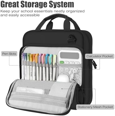 MoKo Zipper Binder, 3 Inch 3 D Ring, 5 Tab File Folders, 700 Sheets, Black - Image 4