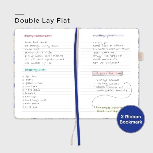 &And Per Se Lined Hardcover Notebook – A5 5.7"x8" College Ruled, 160 Pages, 100gsm Thick Paper – Aesthetic Journal for Women, Gift-Ready Planner, Everyday Writing Notebook (Blue Flowers) - Image 3