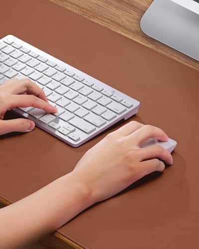 AFIING Desk Pad Protector 23.6" x 13.7" - Non-Slip Waterproof PU Leather Desk Mat for Mouse, Keyboard, Laptop, Office and Home Workspace (Brown) - Image 3