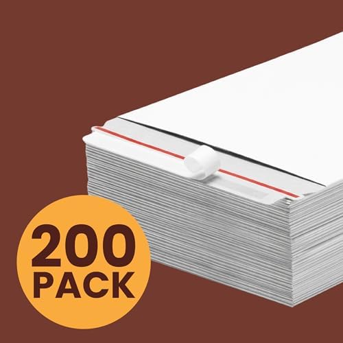 The Boxery White Flat Photo/Document Mailer Envelopes with Peel & Seal Closure-(200 Pack) 6 inch x 6 inch Stay Flat Cardboard Ridgid Mailers - Image 3