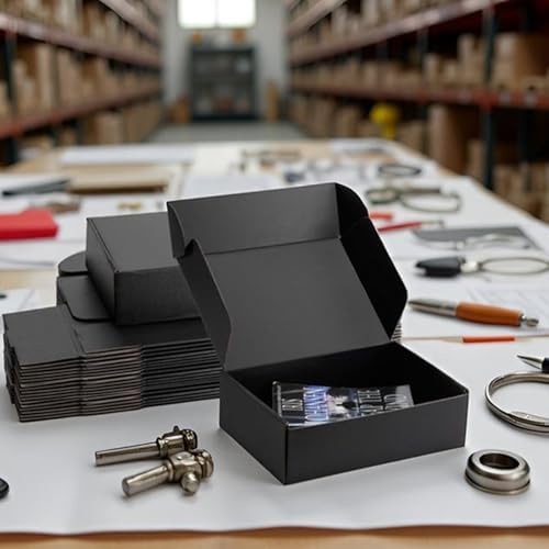 10x7x3 inch Black Shipping Boxes for Small Business- Set of 25 - Image 4
