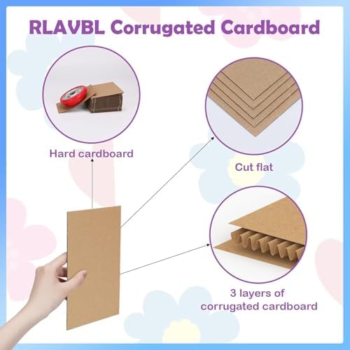 RLAVBL 100 Pack 5x7 Corrugated Cardboard Sheets, Flat Cardboard Inserts for Shipping, Mailing, Packing, DIY Crafts - Image 3