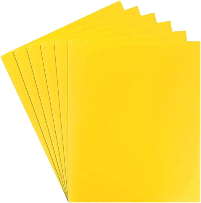 JAM PAPER Heavy Duty Plastic 2 Pocket Extra Tough School Folders - Yellow - 6/Pack - Image 3